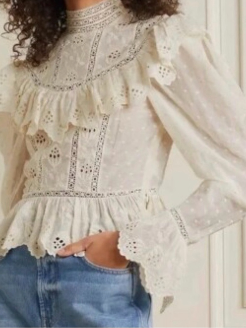 Ulla Johnson Emmanuella Blouse - color “pristine”